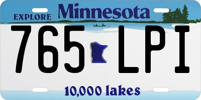 MN license plate 765LPI