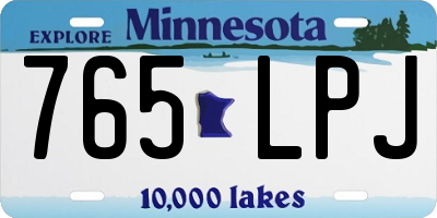 MN license plate 765LPJ