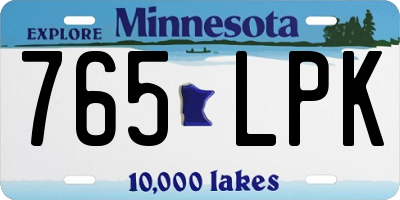 MN license plate 765LPK