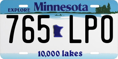 MN license plate 765LPO
