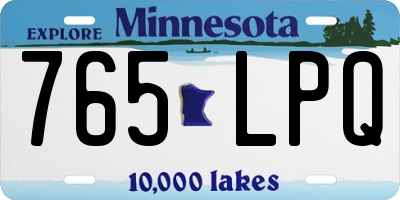 MN license plate 765LPQ