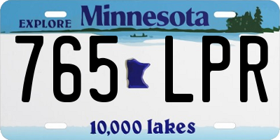 MN license plate 765LPR