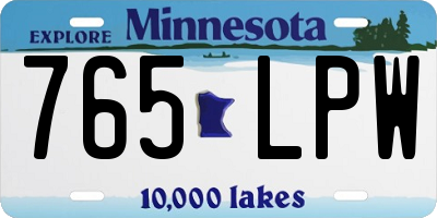 MN license plate 765LPW