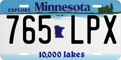 MN license plate 765LPX