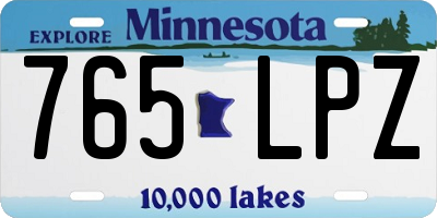 MN license plate 765LPZ