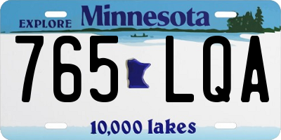 MN license plate 765LQA