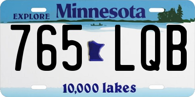 MN license plate 765LQB