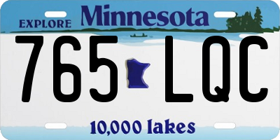 MN license plate 765LQC