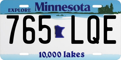 MN license plate 765LQE