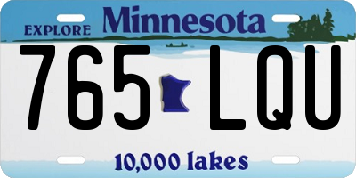 MN license plate 765LQU