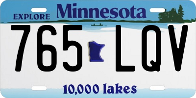MN license plate 765LQV