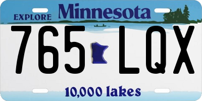 MN license plate 765LQX