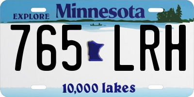 MN license plate 765LRH
