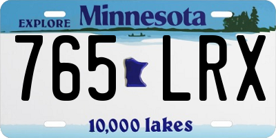 MN license plate 765LRX