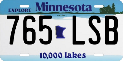 MN license plate 765LSB