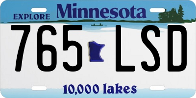MN license plate 765LSD