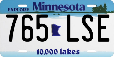 MN license plate 765LSE