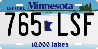 MN license plate 765LSF