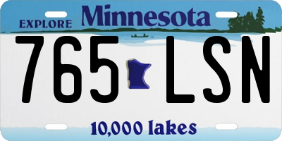 MN license plate 765LSN