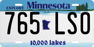 MN license plate 765LSO