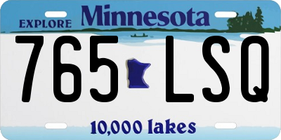 MN license plate 765LSQ