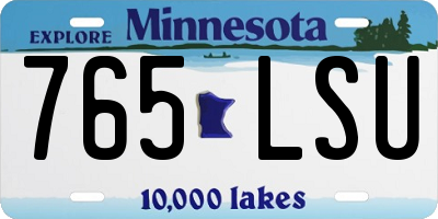 MN license plate 765LSU
