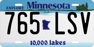 MN license plate 765LSV