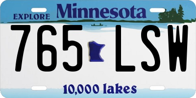 MN license plate 765LSW