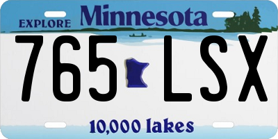 MN license plate 765LSX