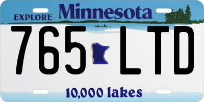 MN license plate 765LTD