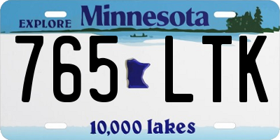 MN license plate 765LTK