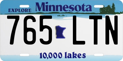 MN license plate 765LTN