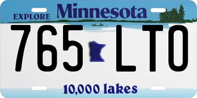 MN license plate 765LTO