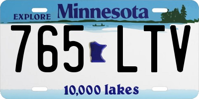 MN license plate 765LTV