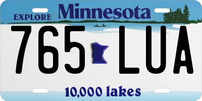 MN license plate 765LUA