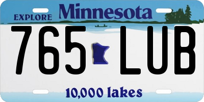 MN license plate 765LUB