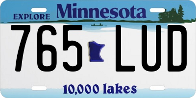 MN license plate 765LUD