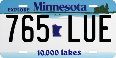 MN license plate 765LUE