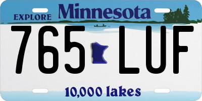 MN license plate 765LUF