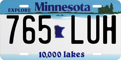 MN license plate 765LUH