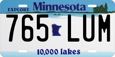 MN license plate 765LUM