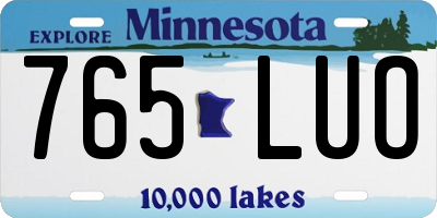 MN license plate 765LUO