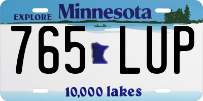MN license plate 765LUP