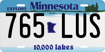 MN license plate 765LUS