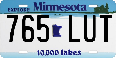 MN license plate 765LUT