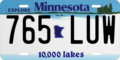 MN license plate 765LUW