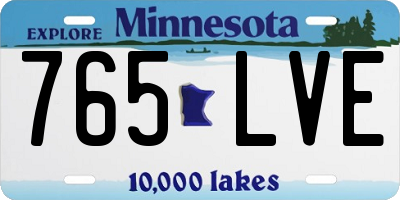 MN license plate 765LVE