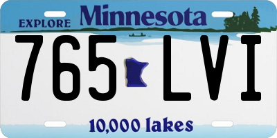 MN license plate 765LVI