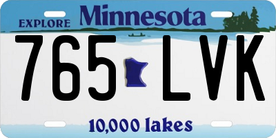 MN license plate 765LVK