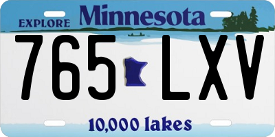 MN license plate 765LXV